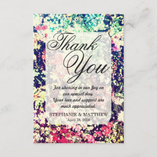 Multicolor Elegant Floral Collage Pattern Bedankkaart