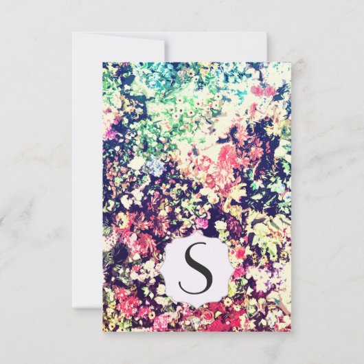 Multicolor Elegant Floral Collage Pattern Kaart (Achterkant)