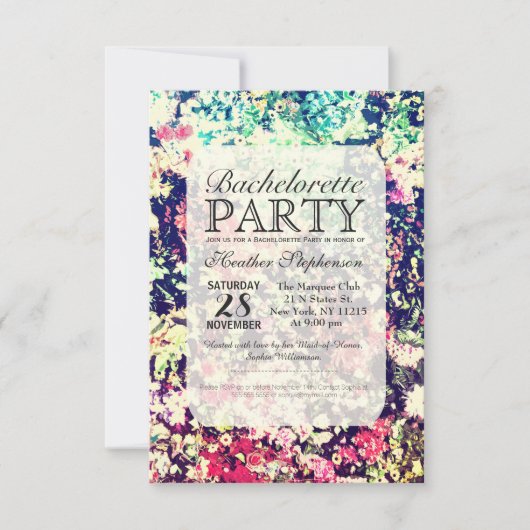 Multicolor Elegant Floral Collage Pattern Kaart (Voorkant)
