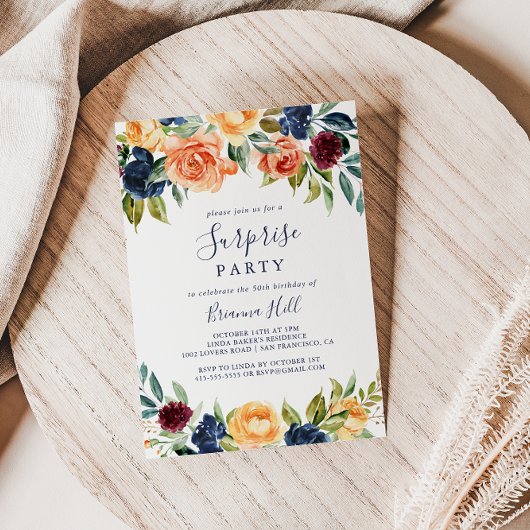 Multicolor Elegant Floral Enterprise Party Kaart