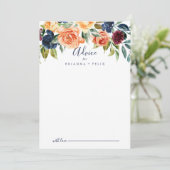 Multicolor Elegant Floral Wedding Advice Kaart (Staand voorkant)