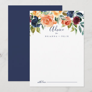 Multicolor Elegant Floral Wedding Advice Kaart