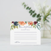 Multicolor Elegant Floral Wedding Advice Kaart (Staand voorkant)