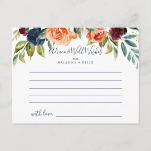 Multicolor Elegant Floral Wedding Advice Kaart