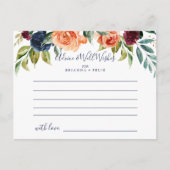 Multicolor Elegant Floral Wedding Advice Kaart (Voorkant)