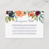Multicolor Elegante Bloemige Huwelijkswens  Informatiekaartje (Voorkant)