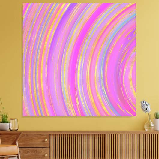 Multicolor en Gold Canvas Afdruk (Insitu (Woonkamer))