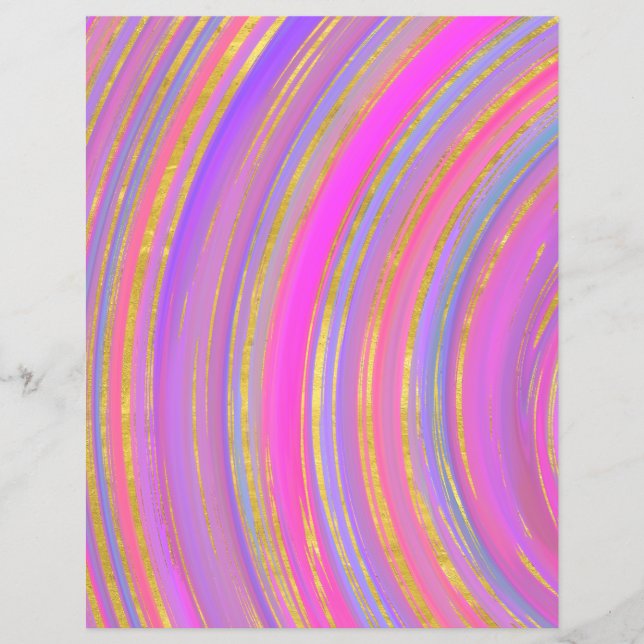 Multicolor en goud schrijfboekpapier (Voorkant)