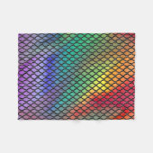 Multicolor- en zwarte dragon-schalen fleece deken (Voorkant (Horizontaal))