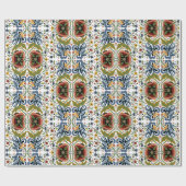 Multicolor Estse volks kunst bloemmotief Cadeaupapier (Vlak)