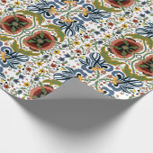 Multicolor Estse volks kunst bloemmotief Cadeaupapier (Hoek)