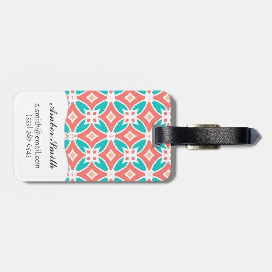 Multicolor Ethnic Patroon Bagagelabel (Achterkant horizontaal)