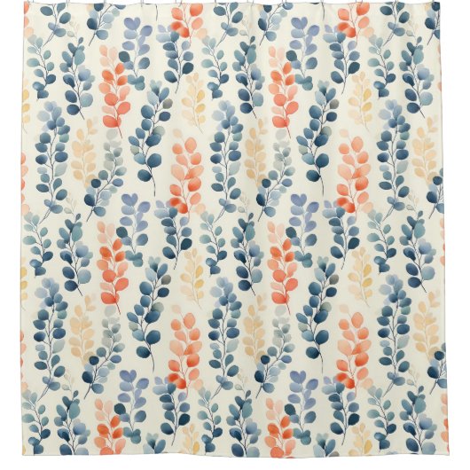 Multicolor eucalyptus botanisch douchegordijn (Voorkant)