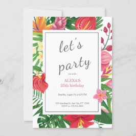 Multicolor exotische bloemen Laten we feestvieren Kaart