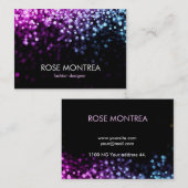 Multicolor Falling Glitter Bokeh Visitekaartje (Voorkant / Achterkant)