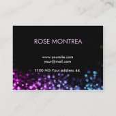 Multicolor Falling Glitter Bokeh Visitekaartje (Achterkant)