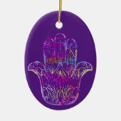 Multicolor Filigree Hamsa Keramisch Ornament (Voorkant)