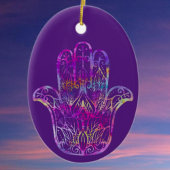 Multicolor Filigree Hamsa Keramisch Ornament