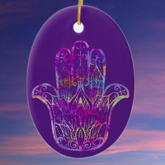 Multicolor Filigree Hamsa Keramisch Ornament