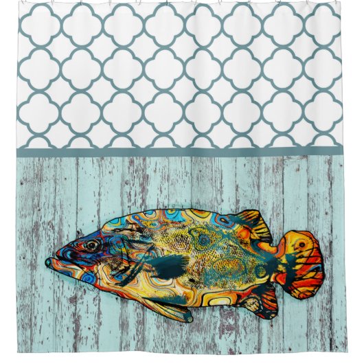 Multicolor Fish 2 Douchegordijn (Voorkant)