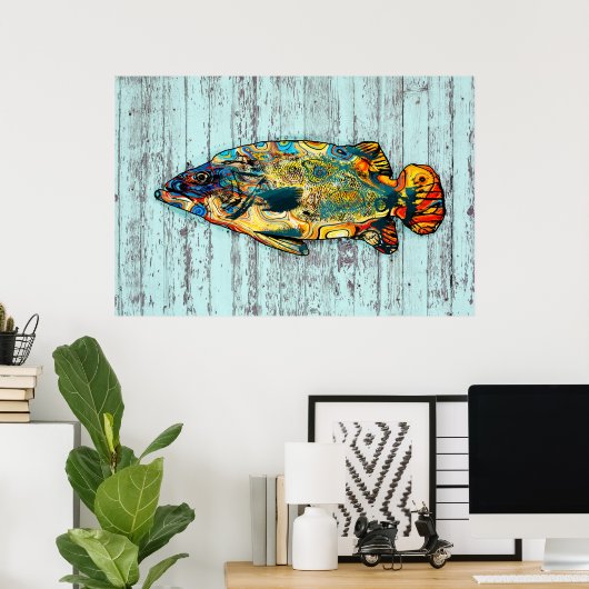 Multicolor Fish 2 Poster (Thuiskantoor)