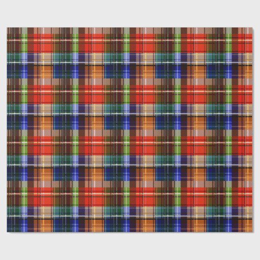 Multicolor Flanel Plaid Tartan Pattern Cadeaupapier (Vlak)