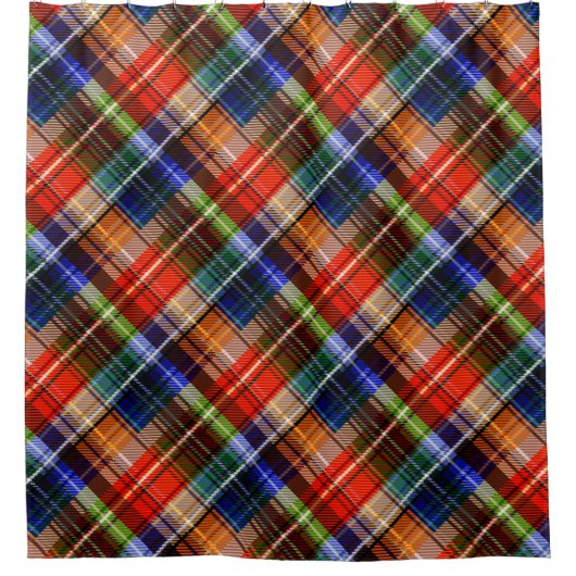 Multicolor Flanel Plaid Tartan Pattern Douchegordijn (Voorkant)
