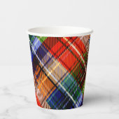 Multicolor Flanel Plaid Tartan Pattern Papieren Bekers (Achterkant)