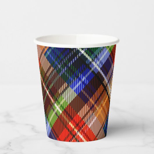 Multicolor Flanel Plaid Tartan Pattern Papieren Bekers (Links)