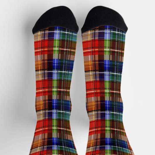 Multicolor Flanel Plaid Tartan Pattern Sokken (Top)