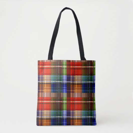 Multicolor Flanel Plaid Tartan Pattern Tote Bag (Voorkant)