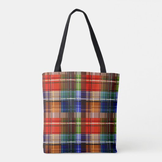 Multicolor Flanel Plaid Tartan Pattern Tote Bag (Achterkant)