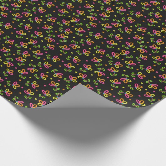 Multicolor Floral Design Cadeaupapier (Hoek)