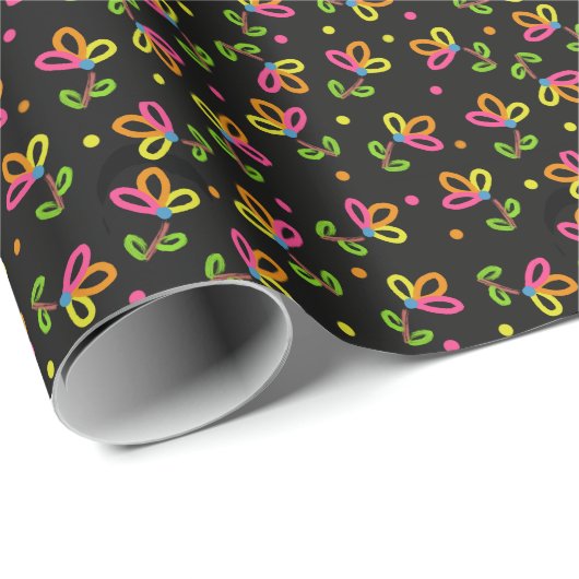 Multicolor Floral Design Cadeaupapier (Rol Hoek)