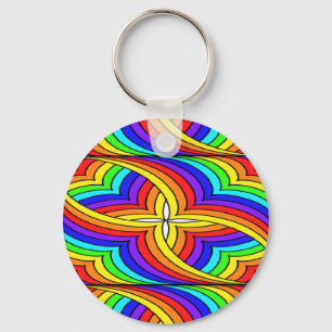 Multicolor floral design sleutelhanger