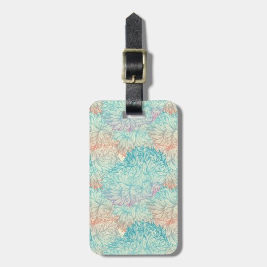 Multicolor Floral Doodle Patroon Bagagelabel (Voorkant verticaal)