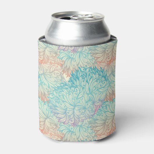 Multicolor Floral Doodle Patroon Blikjeskoeler (Blikje Voorkant)