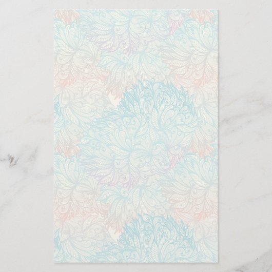 Multicolor Floral Doodle Patroon Briefpapier (Voorkant)
