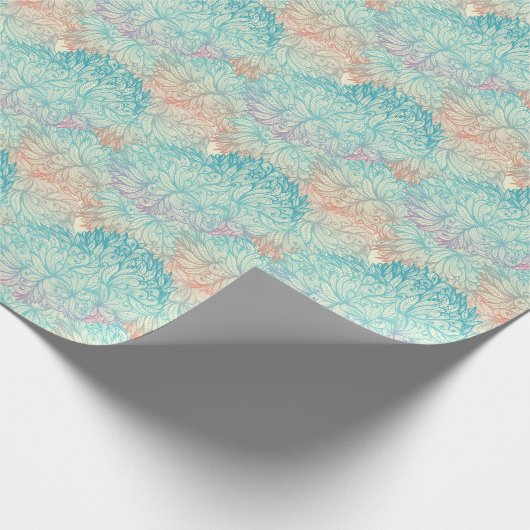 Multicolor Floral Doodle Patroon Cadeaupapier (Hoek)