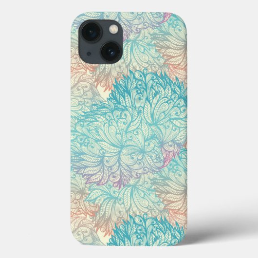 Multicolor Floral Doodle Patroon Case-Mate iPhone Case (Achterkant)