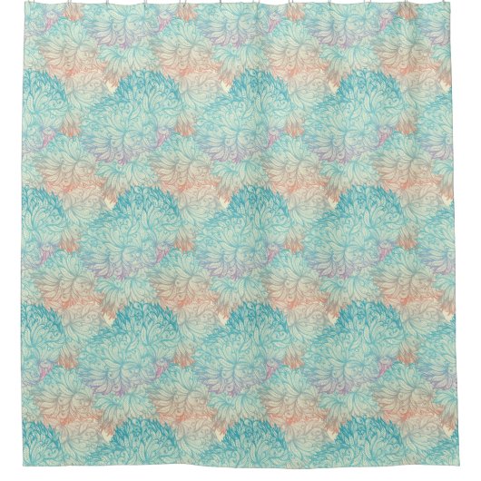 Multicolor Floral Doodle Patroon Douchegordijn (Voorkant)