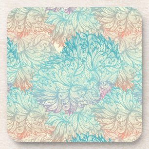 Multicolor Floral Doodle Patroon Drankjes Onderzetter