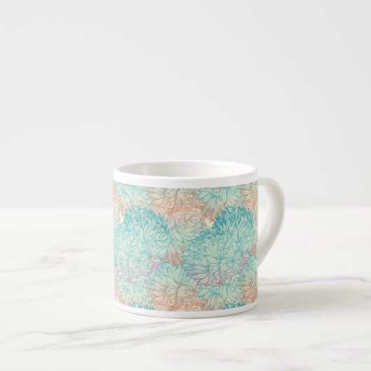 Multicolor Floral Doodle Patroon Espresso Kop (Voorkant rechts)