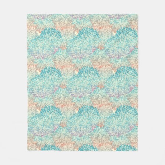 Multicolor Floral Doodle Patroon Fleece Deken (Voorkant)