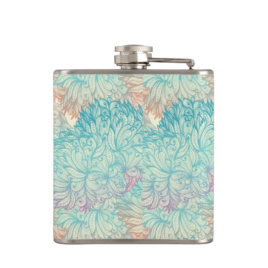 Multicolor Floral Doodle Patroon Heupfles (Achterkant)