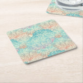 Multicolor Floral Doodle Patroon Kartonnen Onderzetters (Schuin)