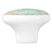 Multicolor Floral Doodle Patroon Keramische Knop (Zijkant)