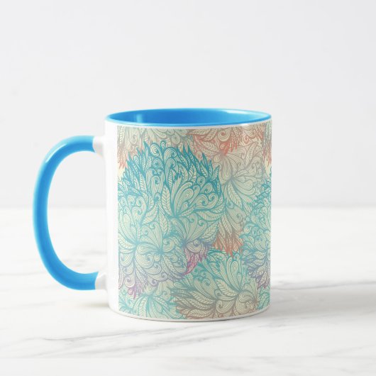 Multicolor Floral Doodle Patroon Mok (Links)
