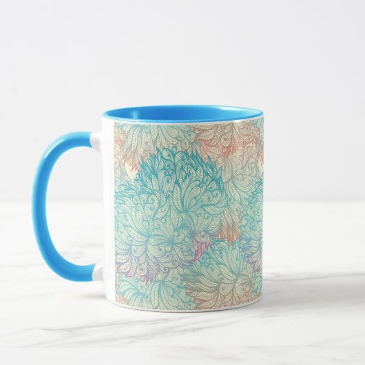 Multicolor Floral Doodle Patroon Mok (Links)