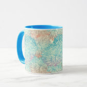 Multicolor Floral Doodle Patroon Mok (Voorkant links)